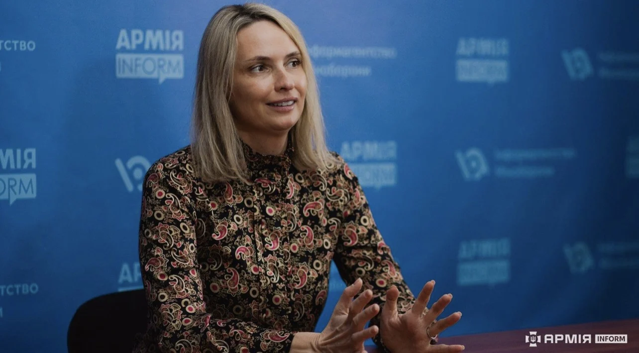 Iryna Waschtschuk-Disipio während des Interviews mit ArmyInform