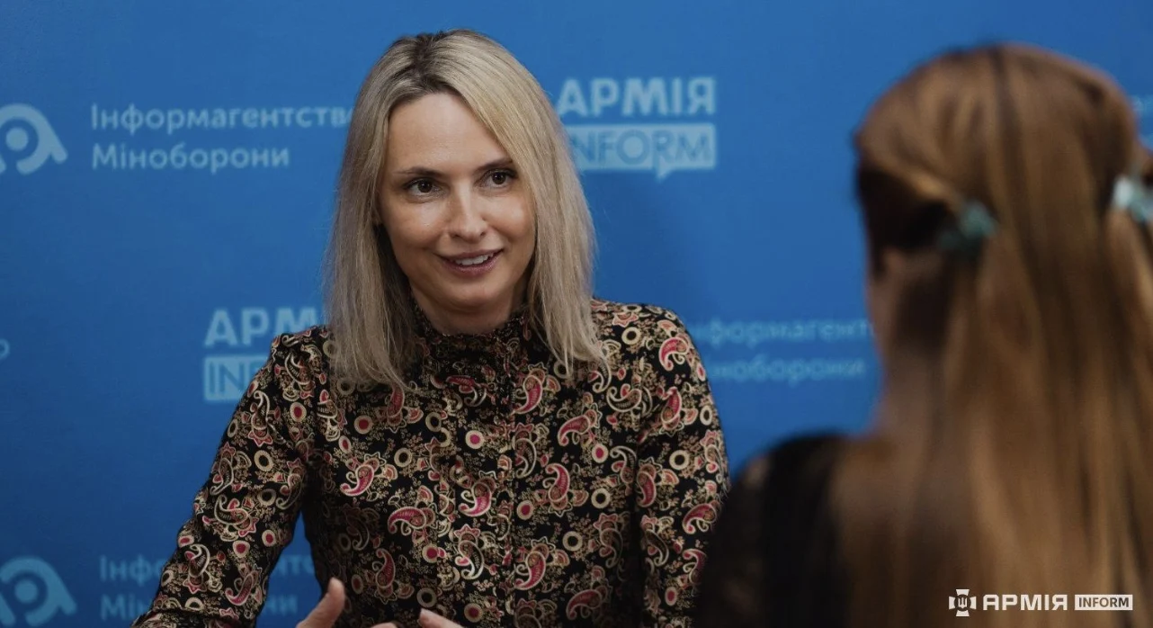 Iryna Waschtschuk-Disipio während des Interviews mit ArmyInform