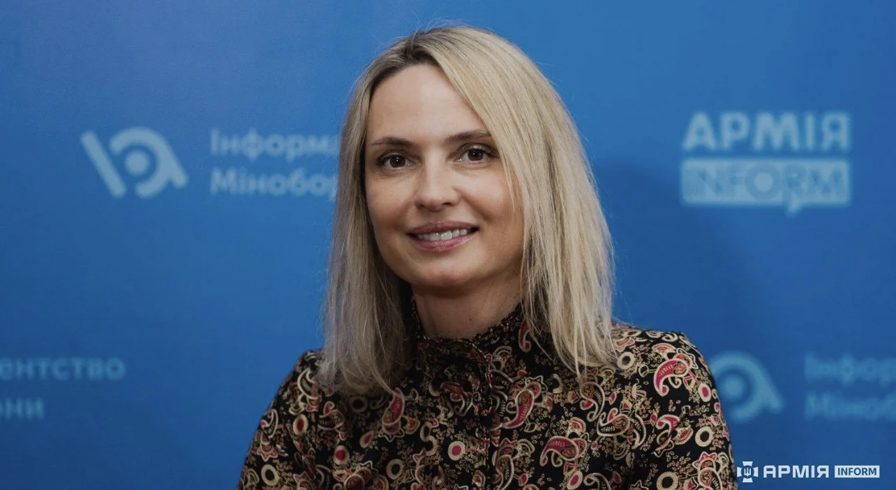 Iryna Waschtschuk-Disipio während des Interviews mit ArmyInform