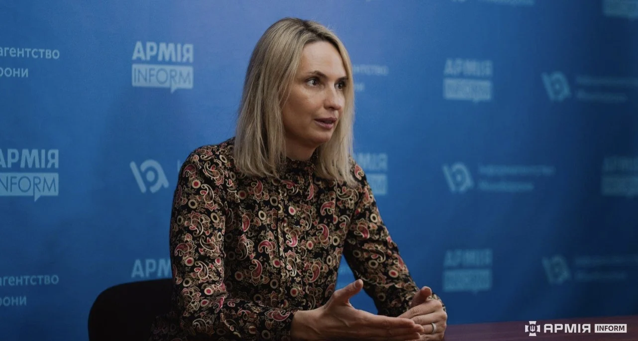Iryna Waschtschuk-Disipio während des Interviews mit ArmyInform